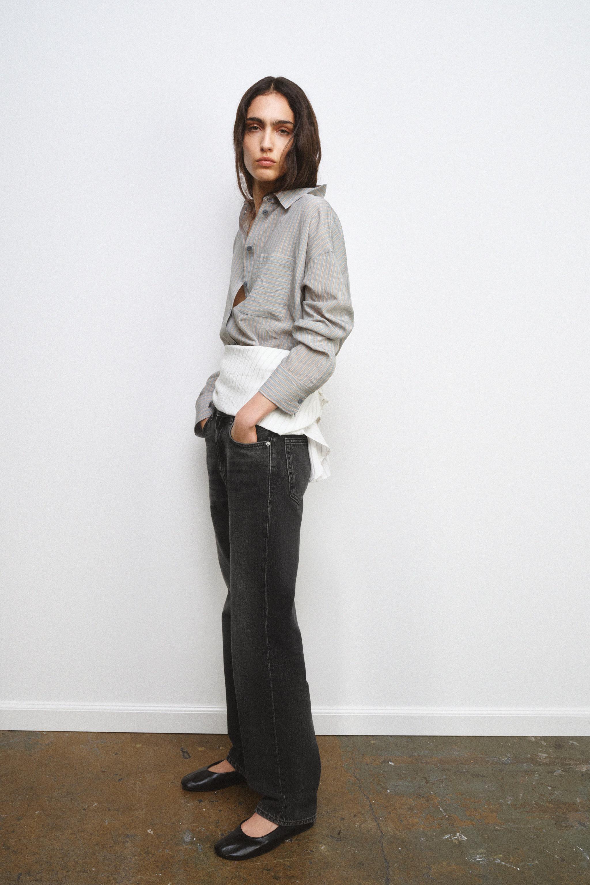 ZW COLLECTION MID-RISE STRAIGHT LEG JEANS